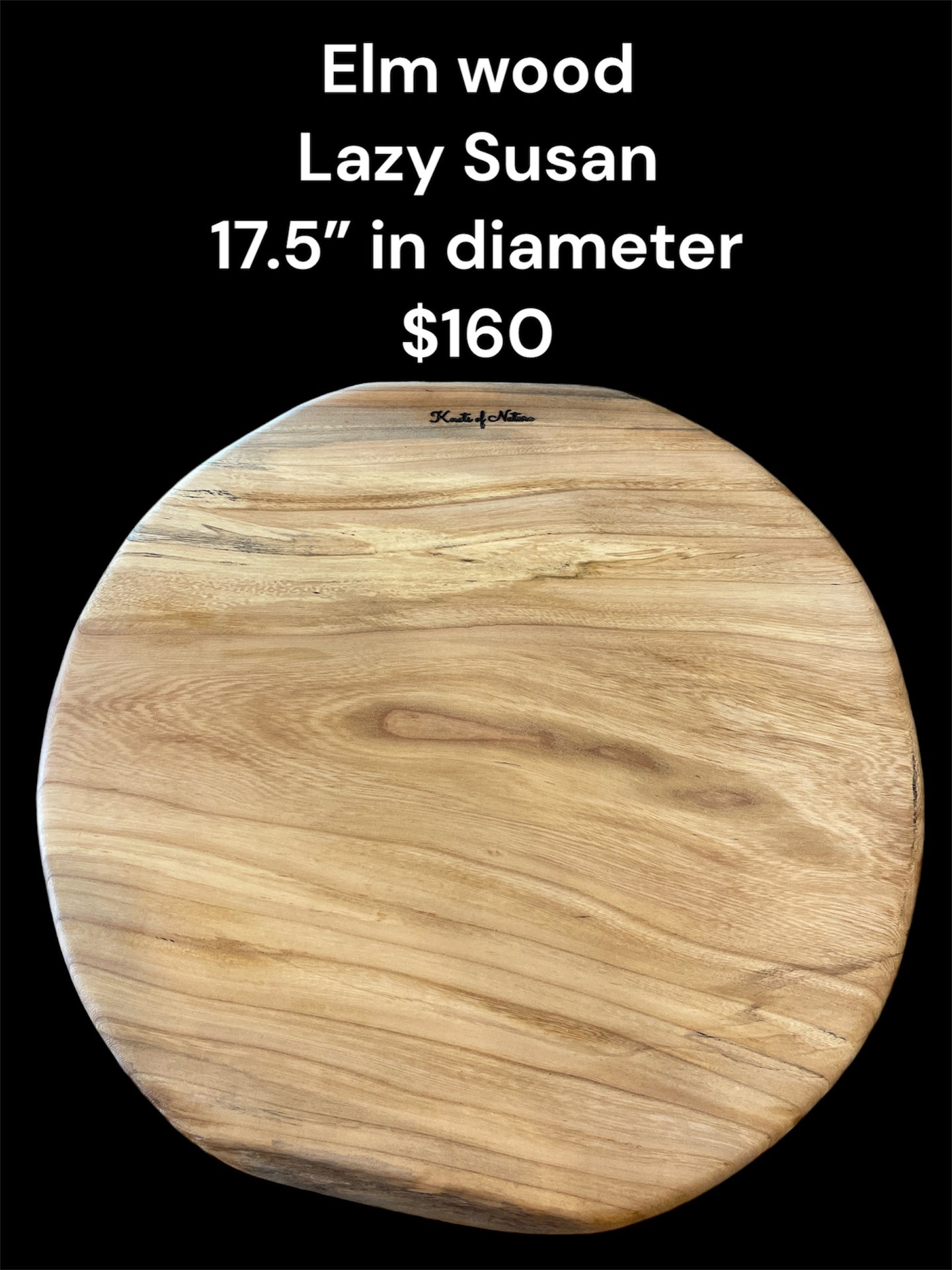 17.5” Elm Wood Lazy Susan