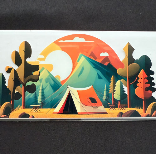 Camping scene cup wrap