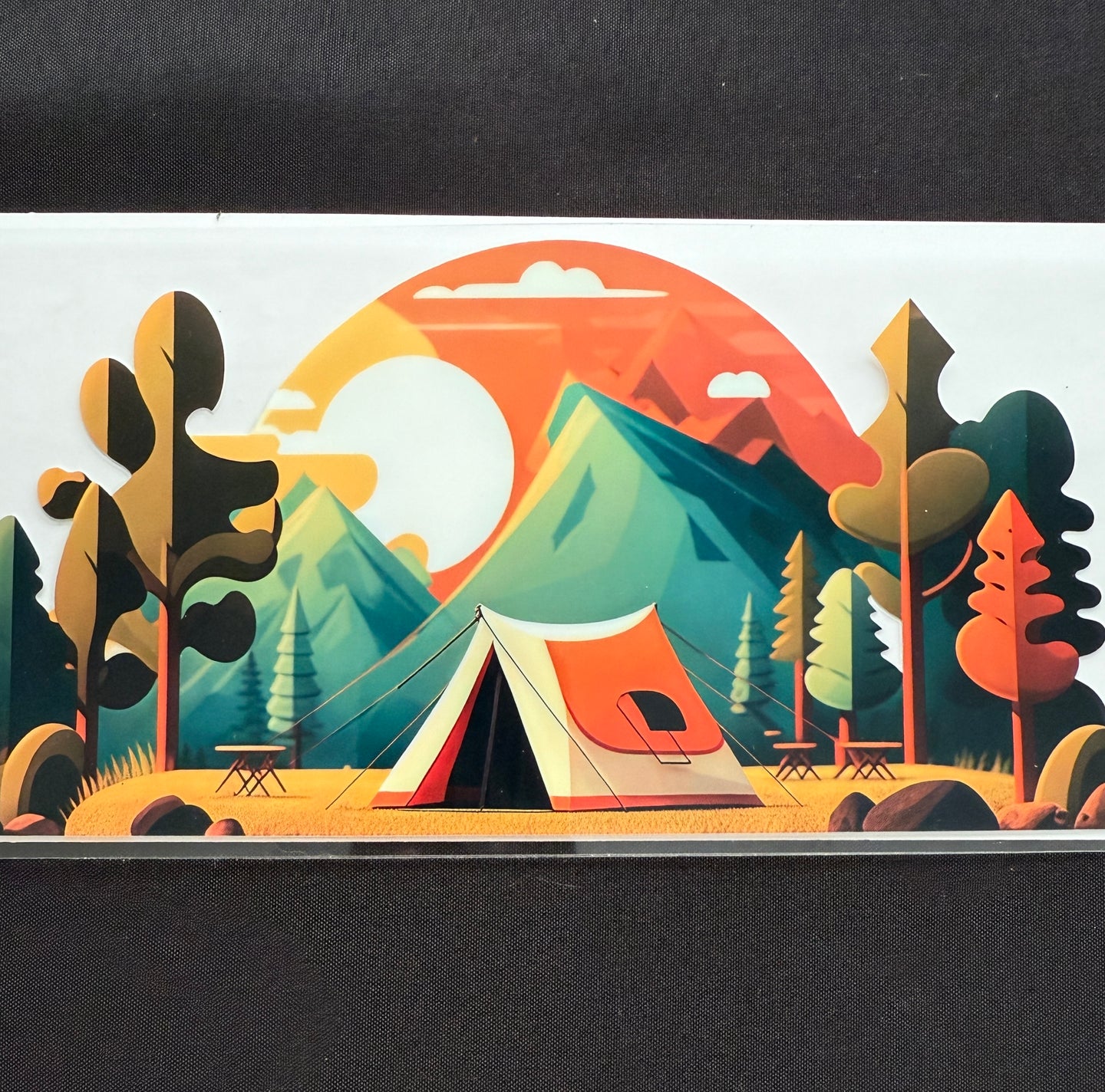 Camping scene cup wrap