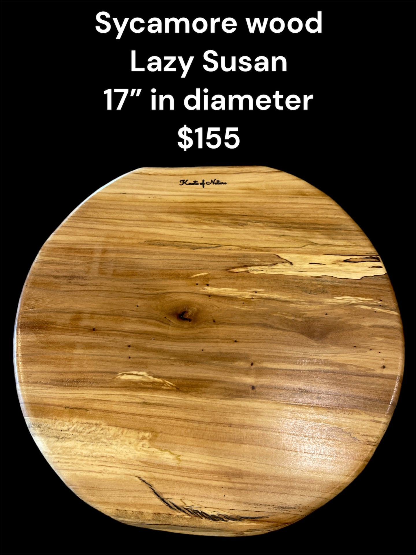 17” Sycamore Wood Lazy Susan