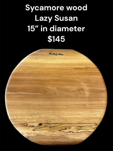 15” Sycamore Wood Lazy Susan