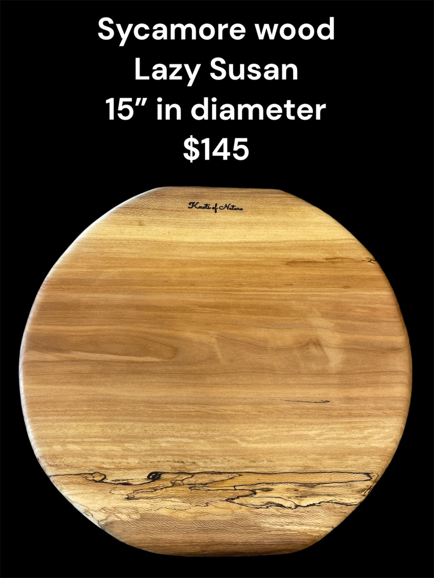 15” Sycamore Wood Lazy Susan