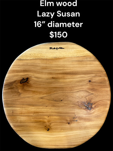 16” Elm Wood Lazy Susan