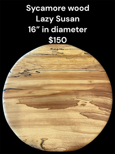 16” Sycamore Wood Lazy Susan