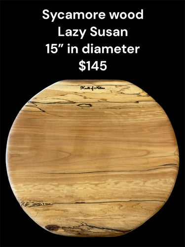 15” Sycamore Wood Lazy Susan