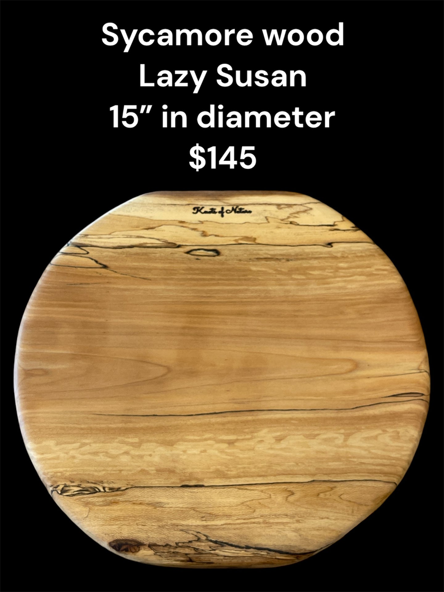 15” Sycamore Wood Lazy Susan