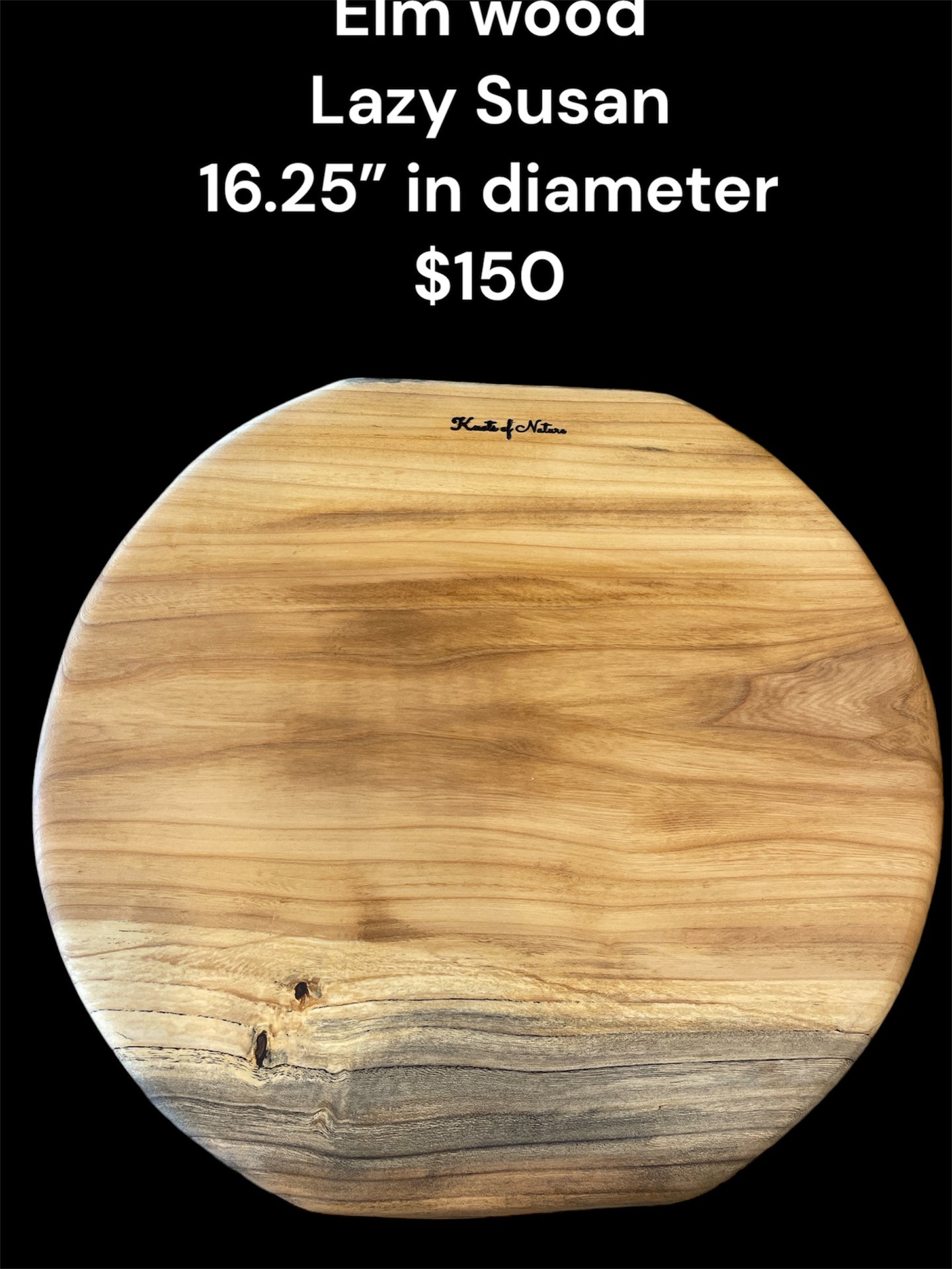 16.25” Elm Wood Lazy Susan